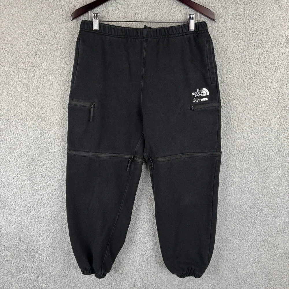 Supreme The North Face Sweatpants Mens Medium Black Convertible Zip Pocket *Read